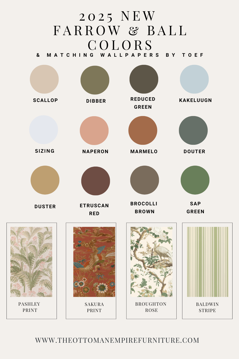 The Perfect Pairing: Farrow & Ball’s New Colors Meet Timeless Wallpapers from The Ottoman Empire Furniture