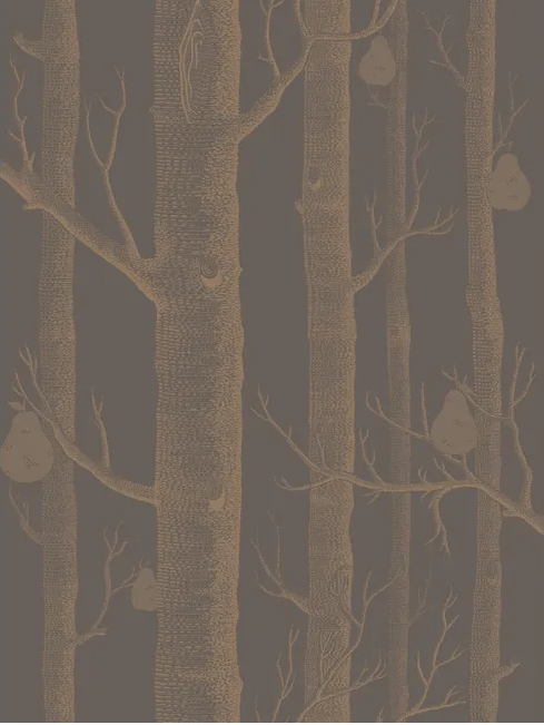 LeeJofa, Woods & Pears in Bronze and Black Wallpaper