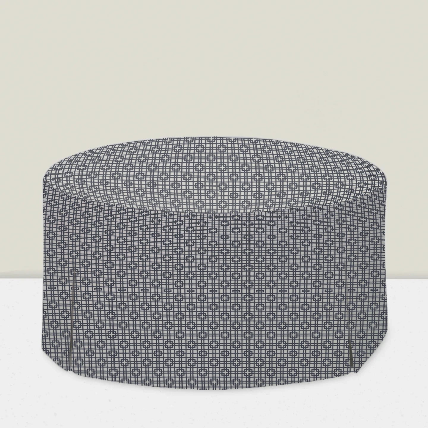 Miramar Ottoman Black and White Geometric